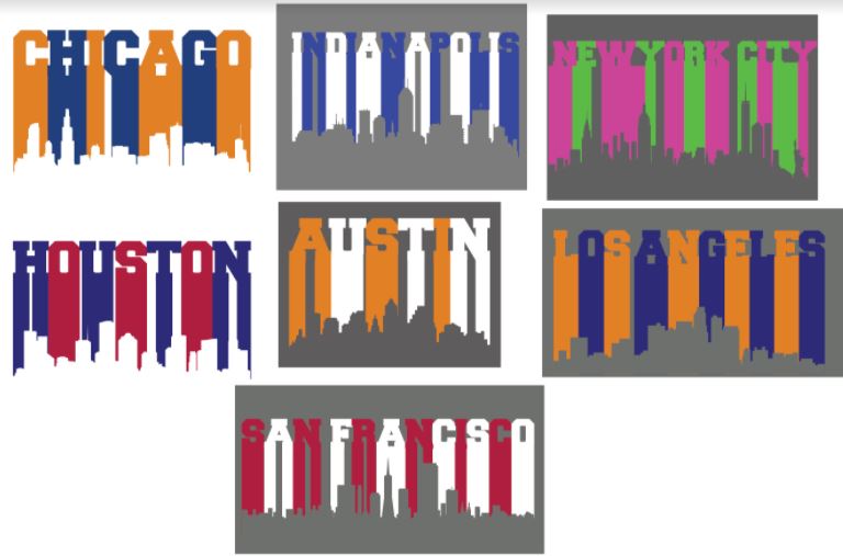 Tshirt Designs for Cities