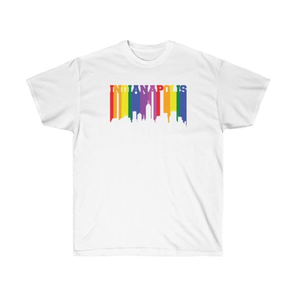 Unisex - Indianapolis, IN Rainbow Tee (White) - Multiple Sizes