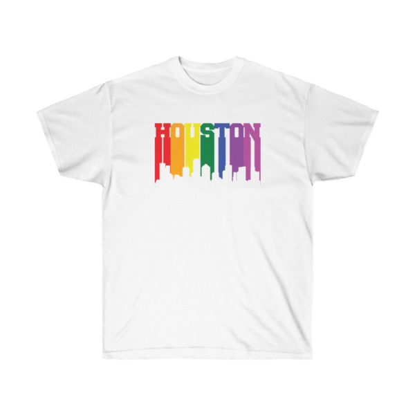 Unisex - Houston, TX Rainbow Tee (White) - Multiple Sizes